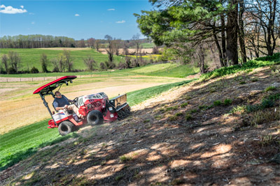Ventrac on steep hillside terrain